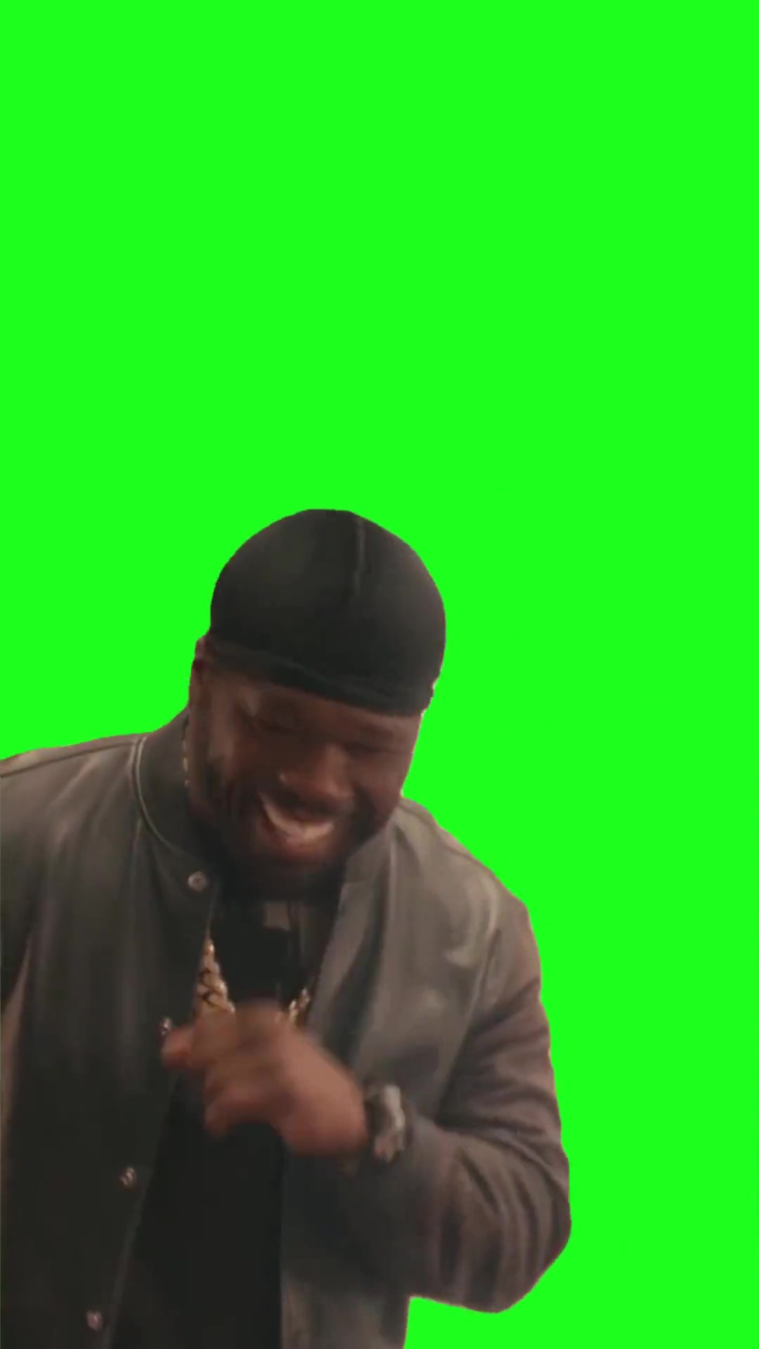 50 Cent giggles green screen