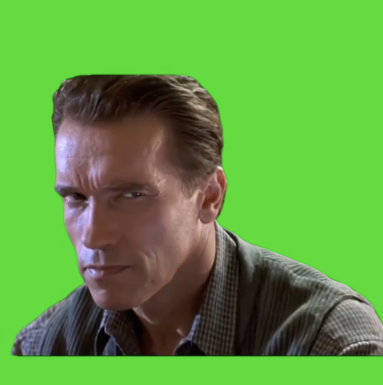 Arnold staring green screen