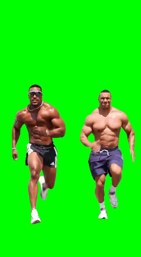 Ashton and Larry Run green screen