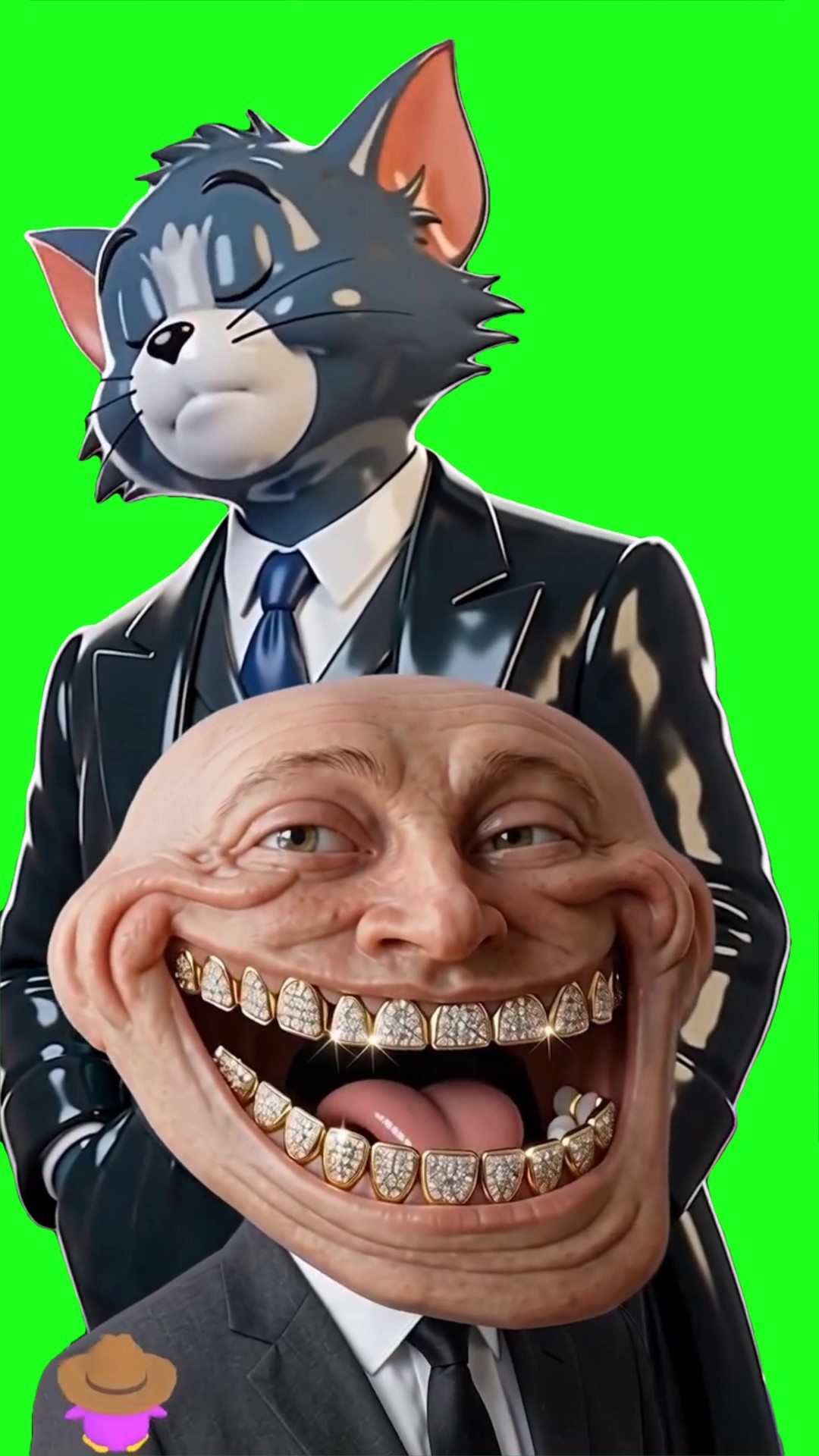 Aura yara yara ya tom and troll face green screen