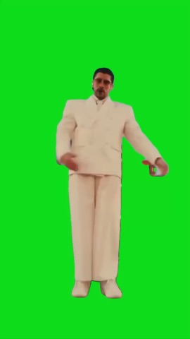 Bad Bunny Slow Mo Falling green screen