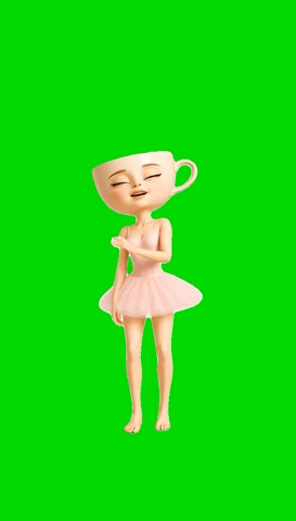 Ballerina Chiki Sha Dance V3 green screen