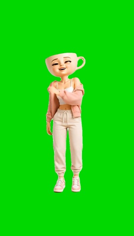 Ballerina Chiki Sha Dance green screen