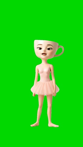 Ballerina Tiki Tiki Dance green screen