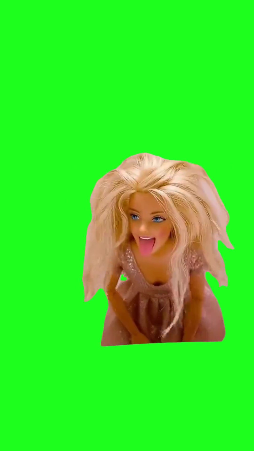 Barbie screaming green screen