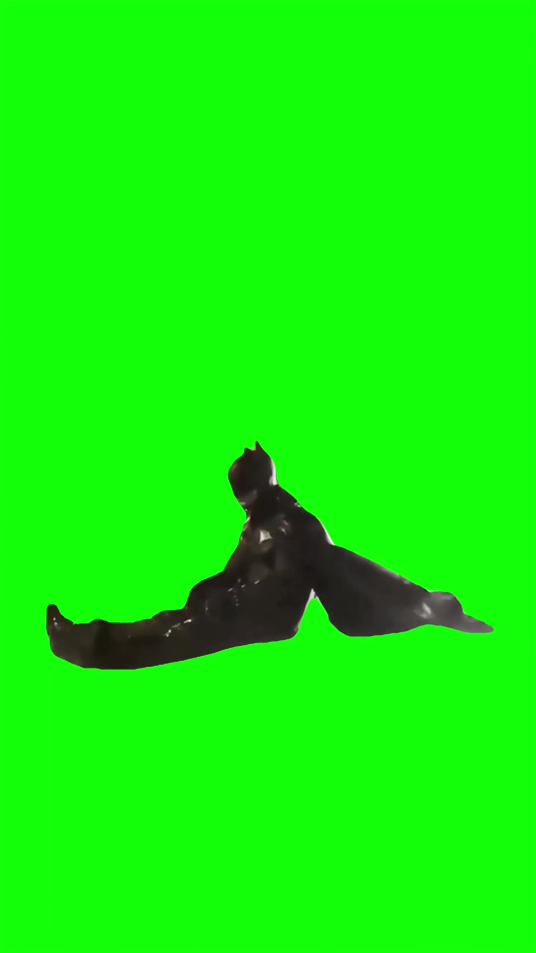 Batman sitting in rain green screen