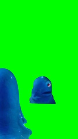 Blob Bob Stares Confused green screen