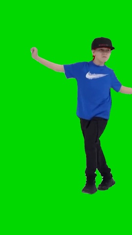Blue Shirt Sturdy Kid green screen