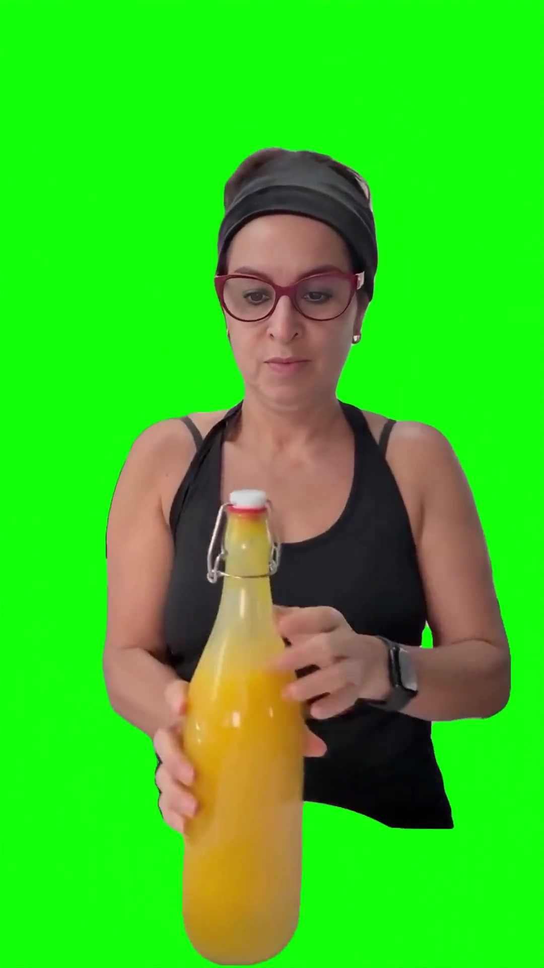 Bottle explodes green screen