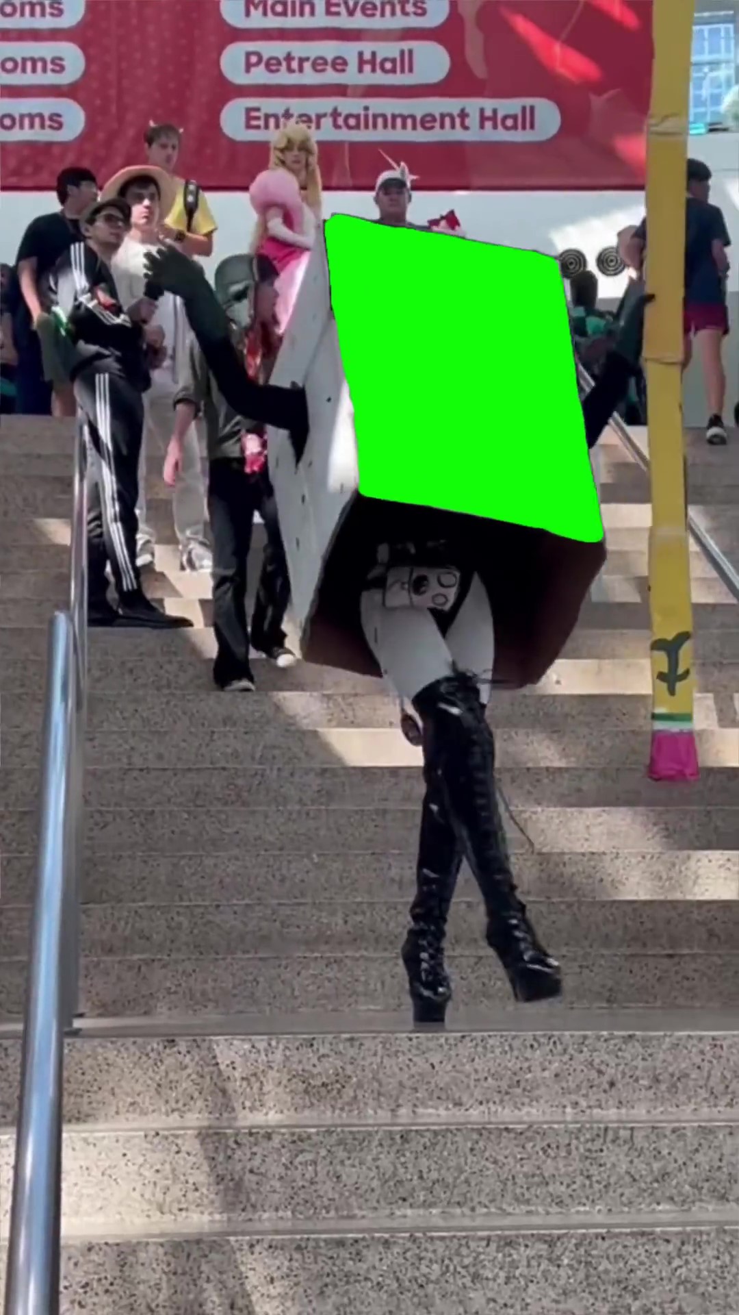Boxed Face green screen