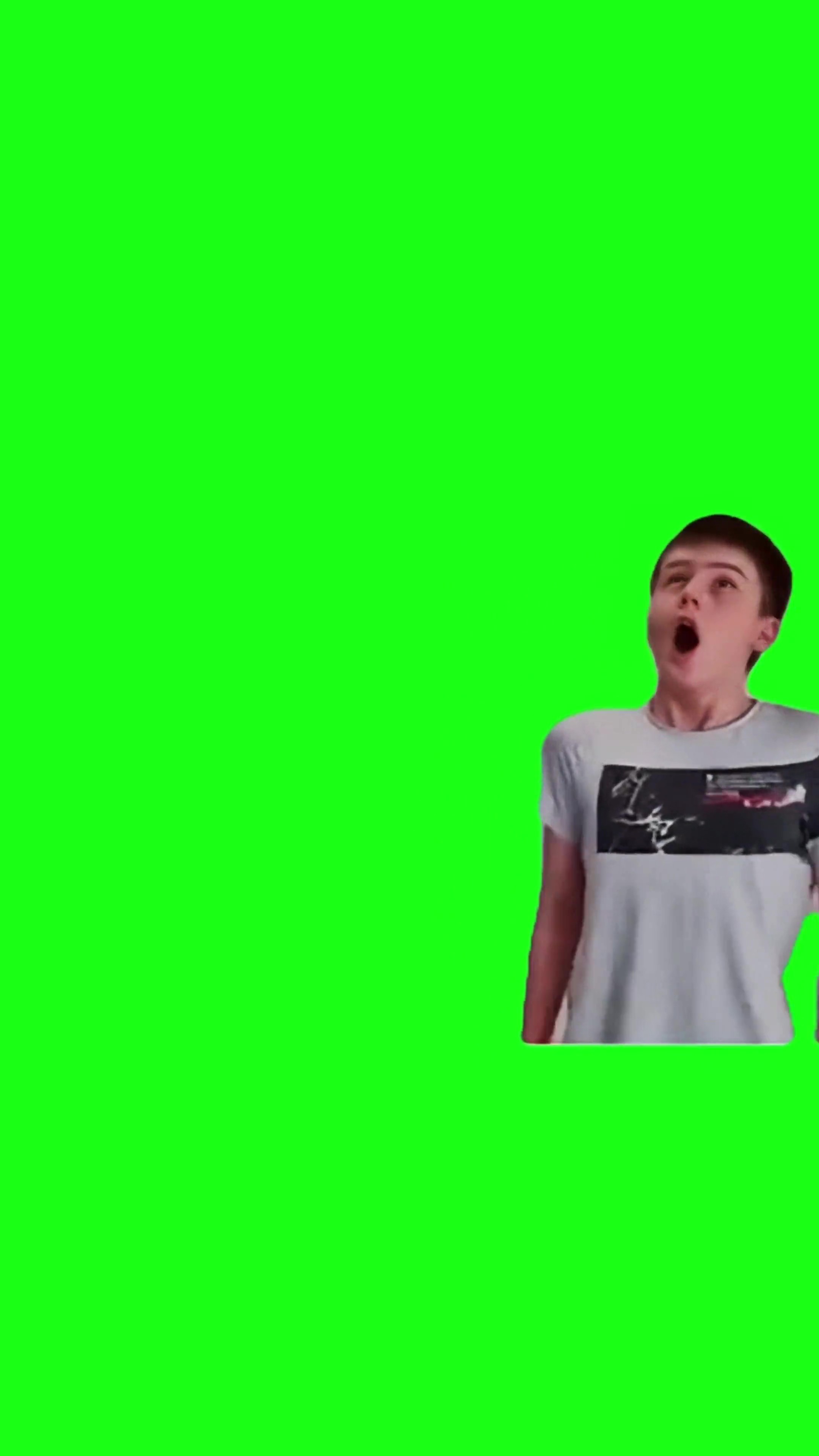 Boy Screaming green screen