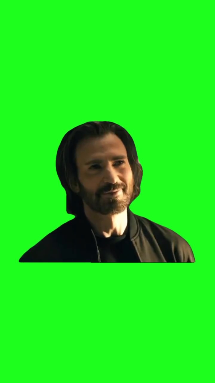Captain America showing bird green screen