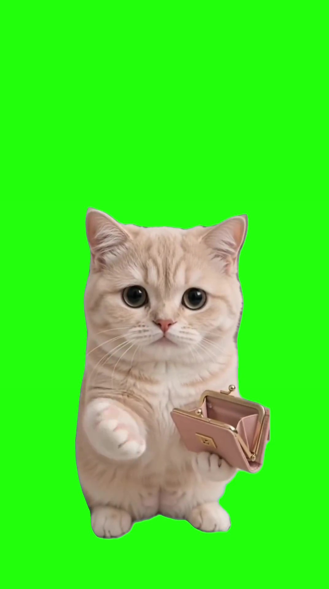 Cat asking money green screen