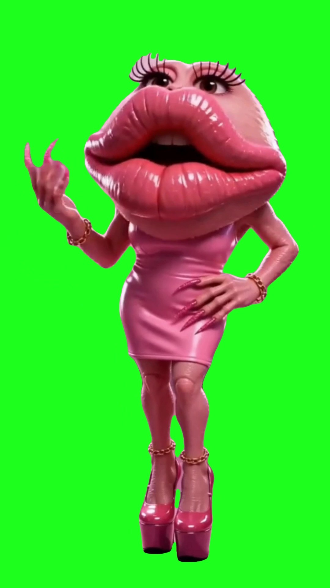 Character Lupazalupa Lip Queen green screen