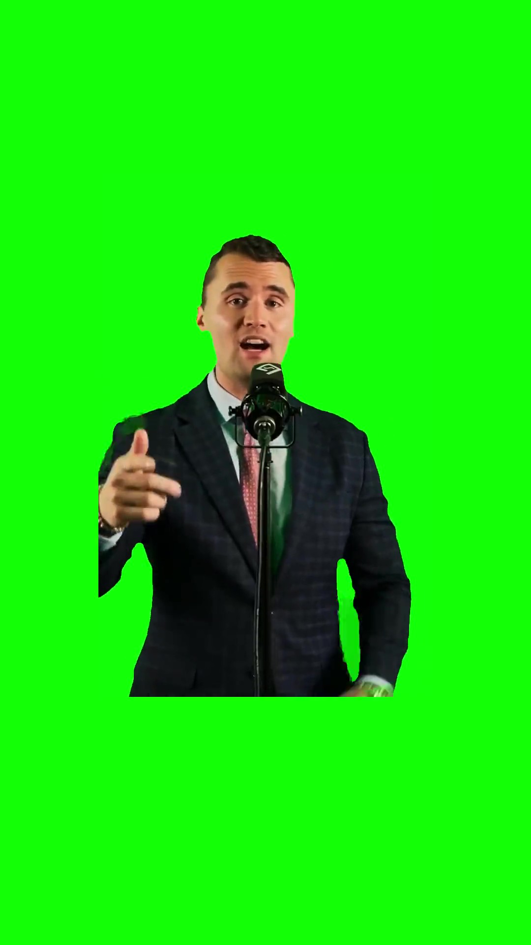 Charlie stacking chips green screen