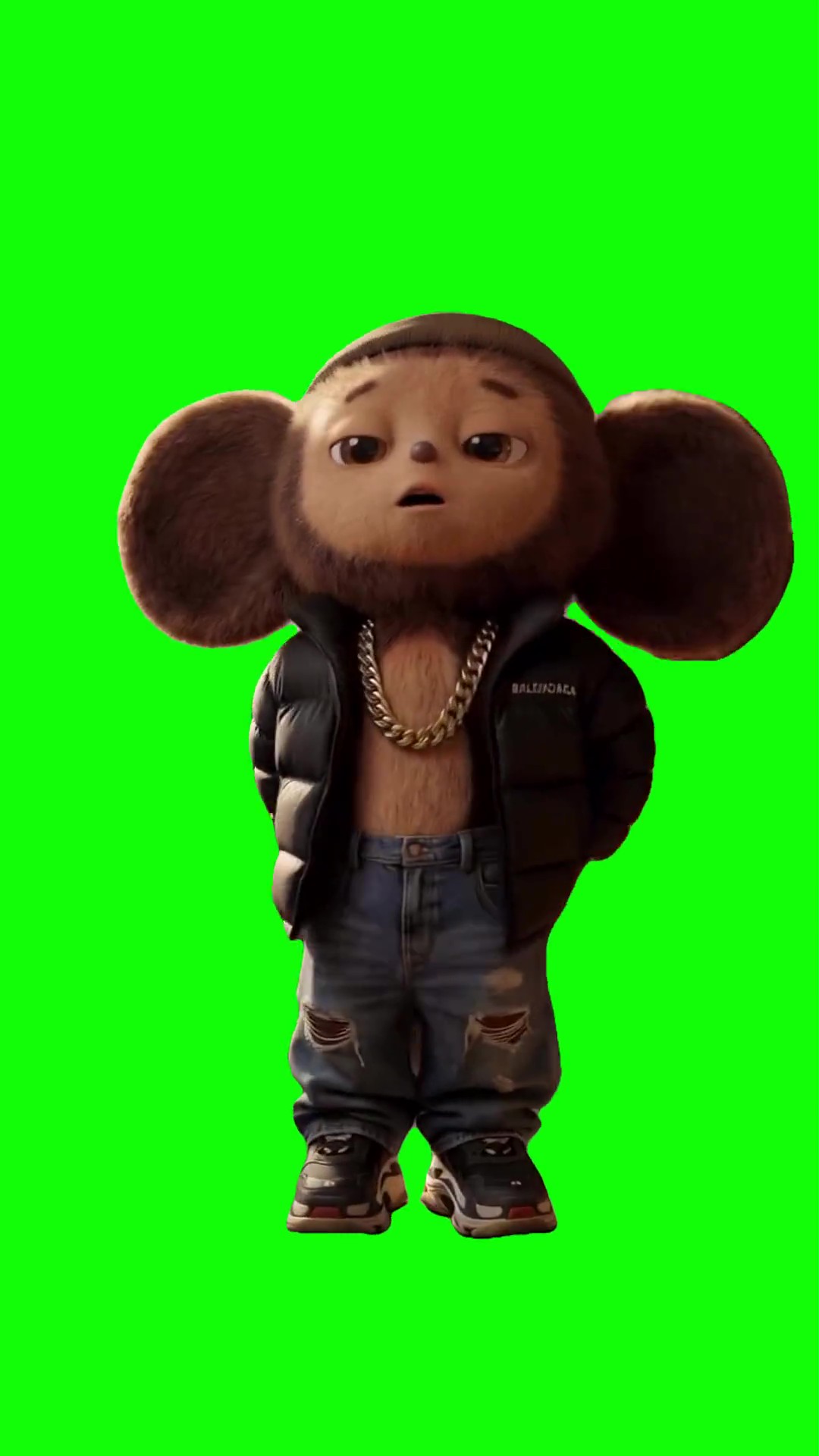 Cheburashka dancing v2 green screen