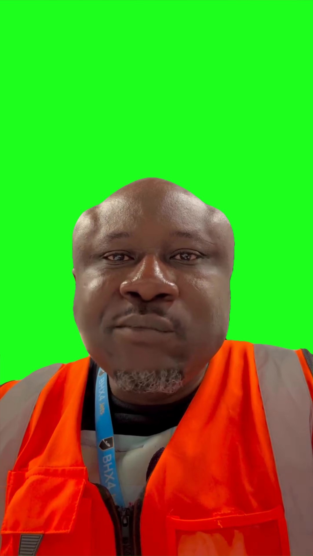 Chewing loudly green screen