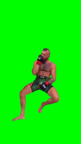 Connor McGregor Sad Sitting Arms Crossed green screen