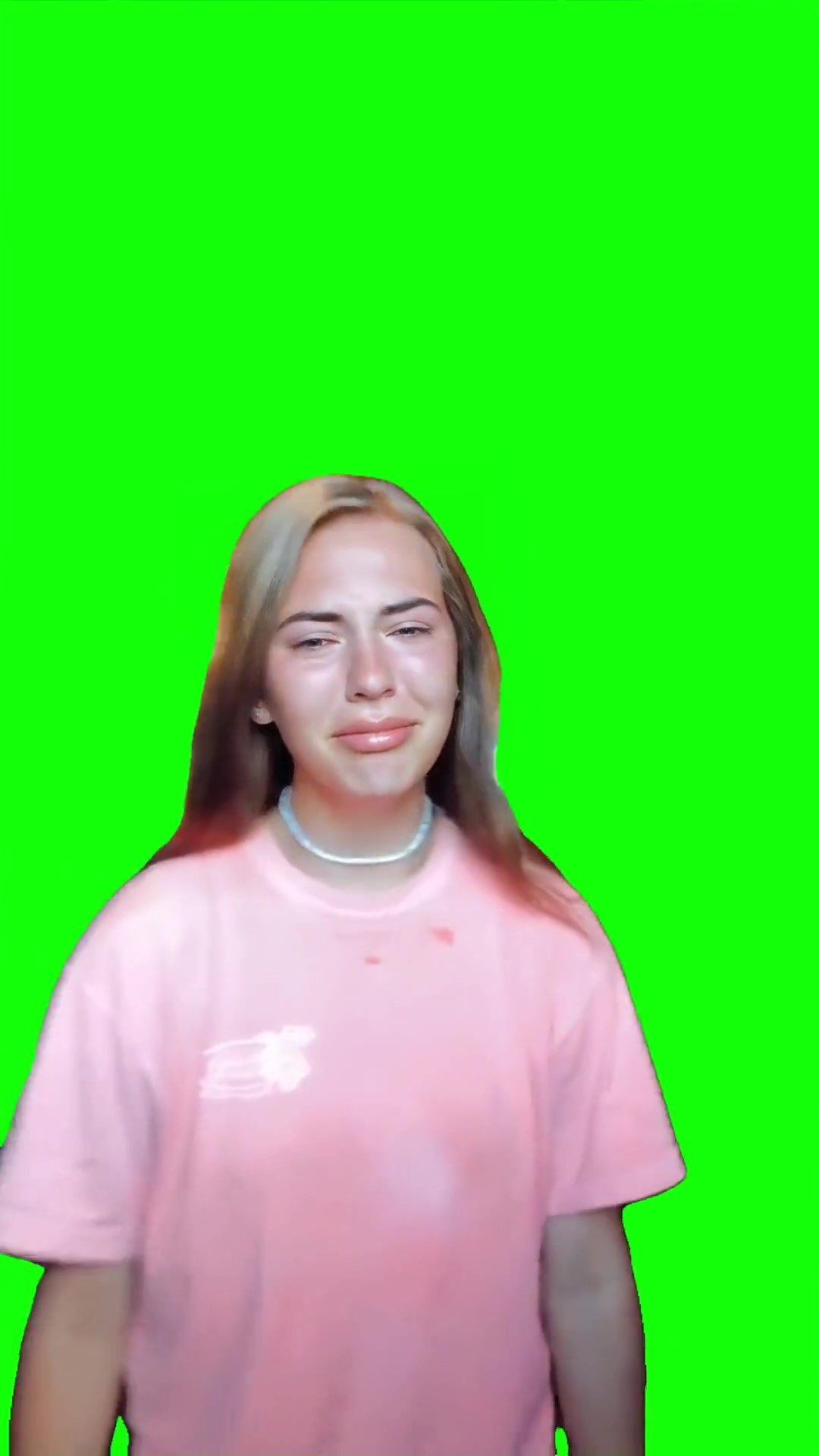 Crying girl dance green screen