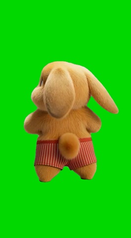 Cute Bunny Dancing green screen
