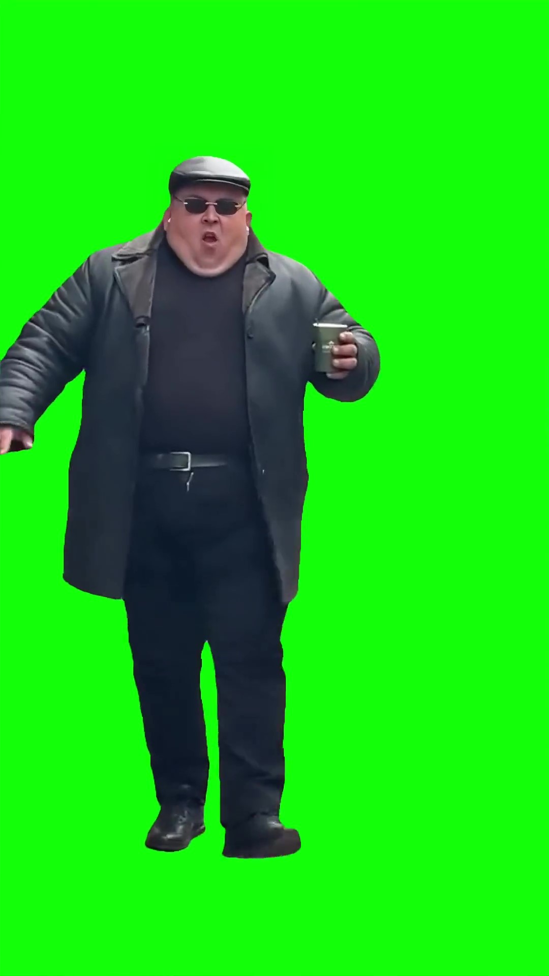 Dad boss with coffee green screen