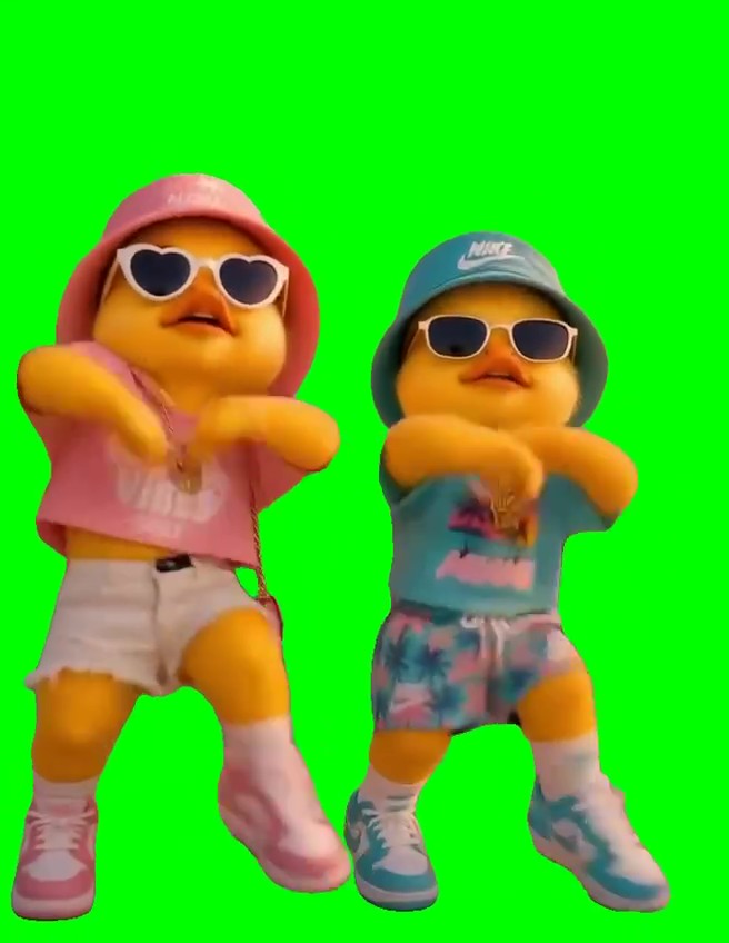 Dancing ducklings green screen
