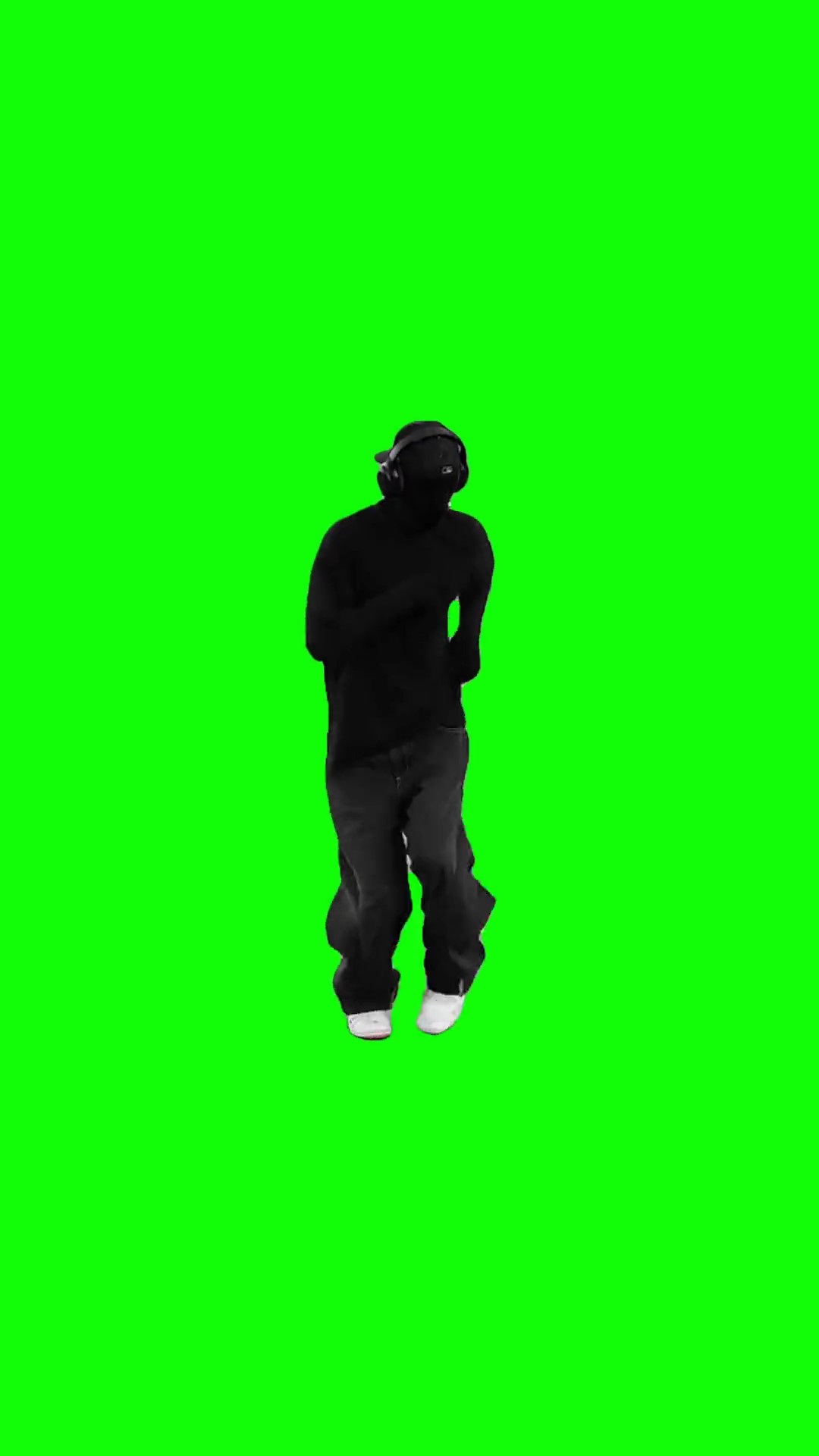 Dancing in the dark green screen