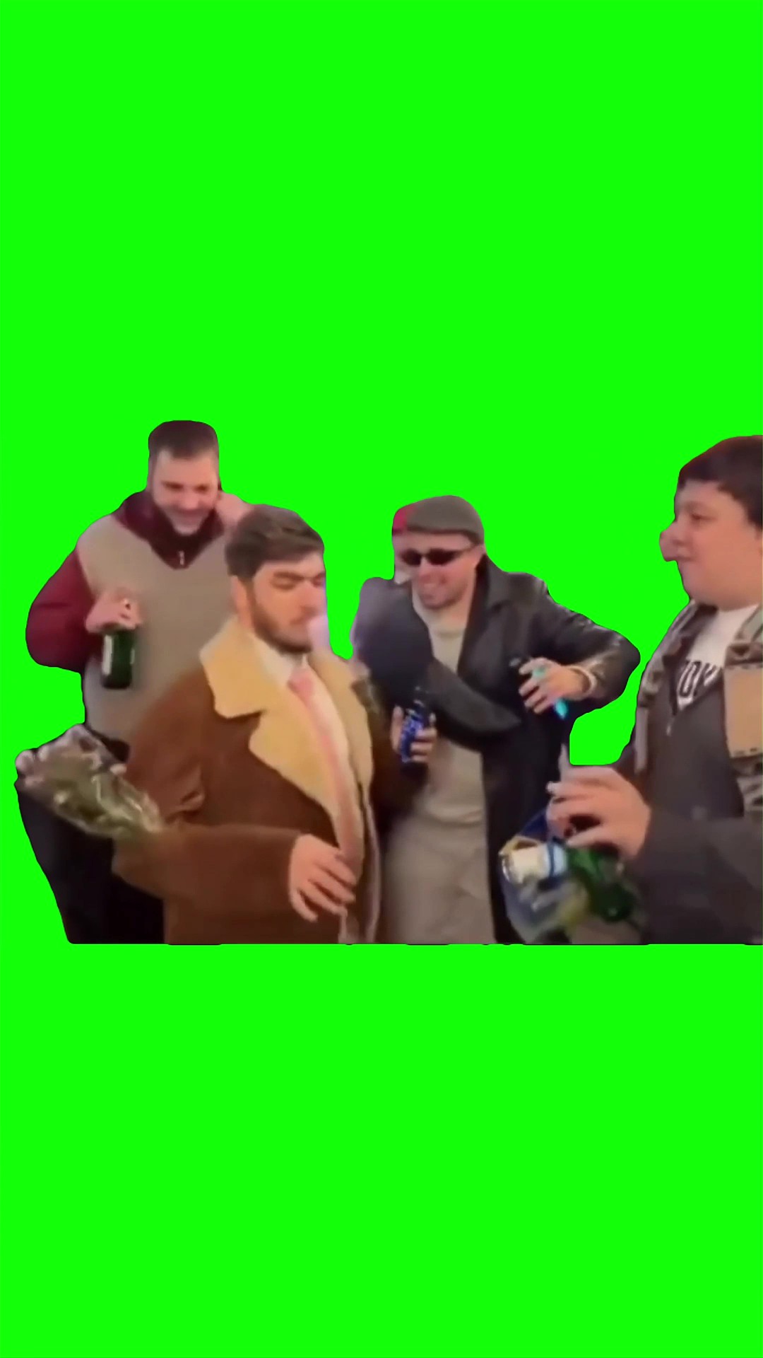 Dancing with boys green screen