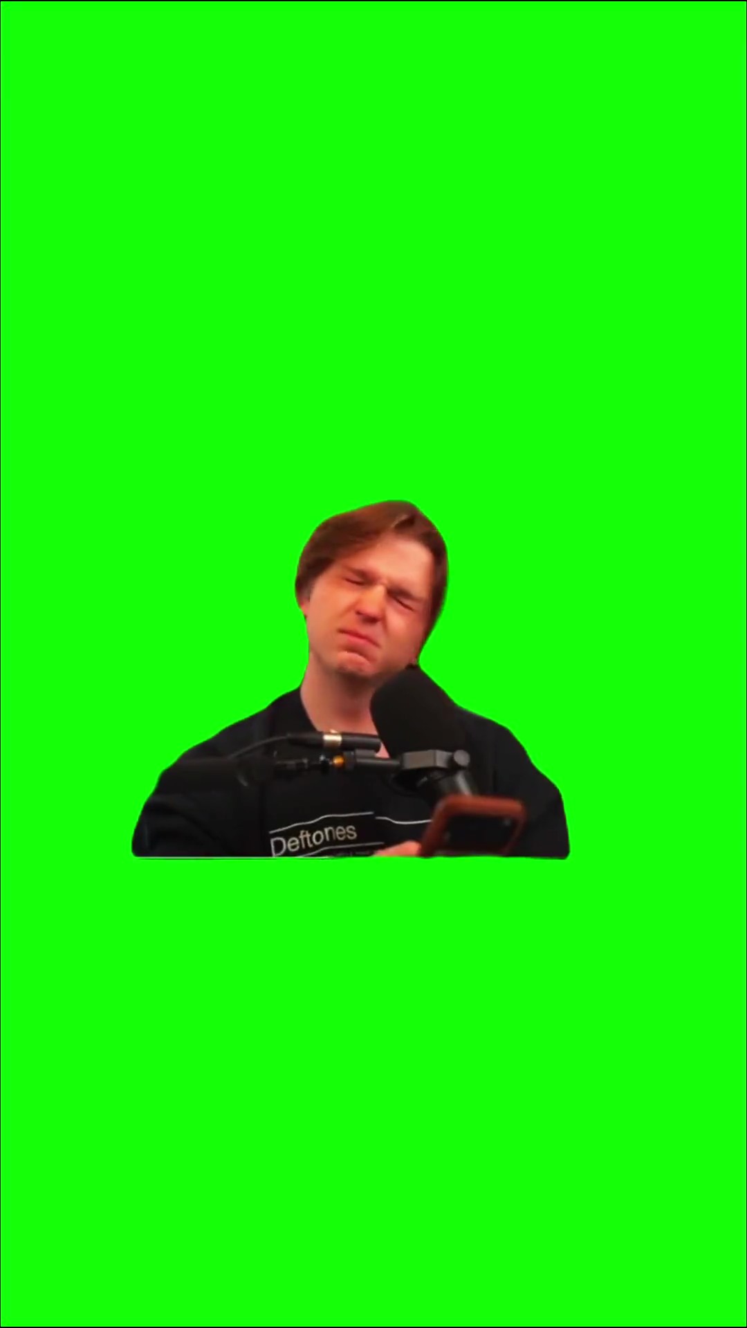 Dean Crying upset green screen