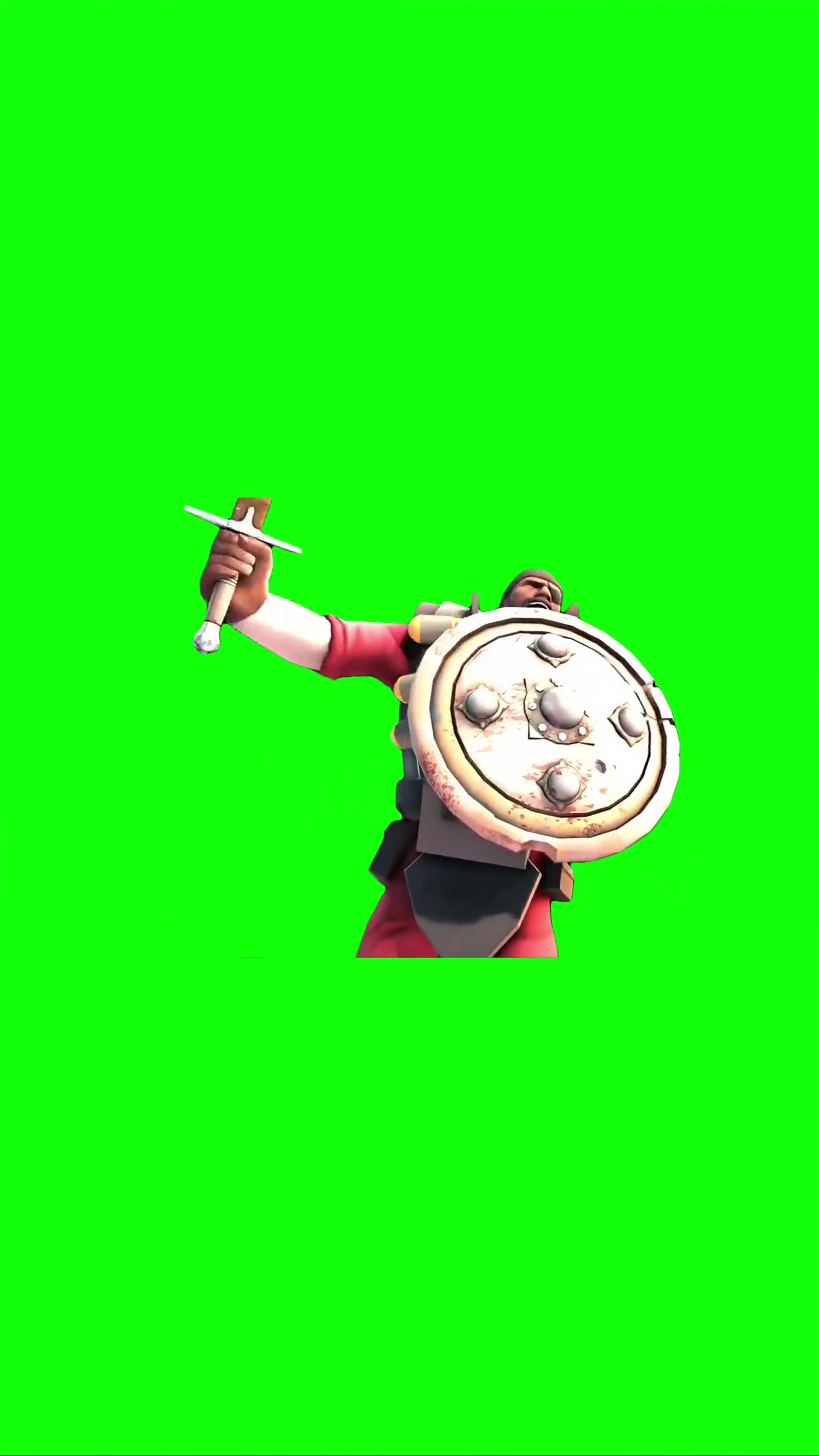 Demoman and shield green screen