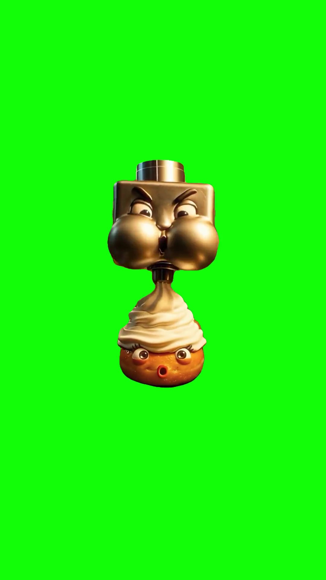 Donut glazing green screen
