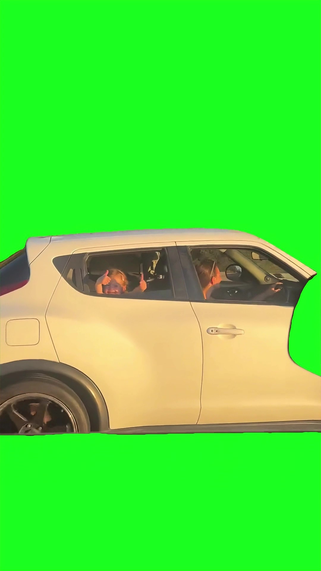 Drive by flipping green screen