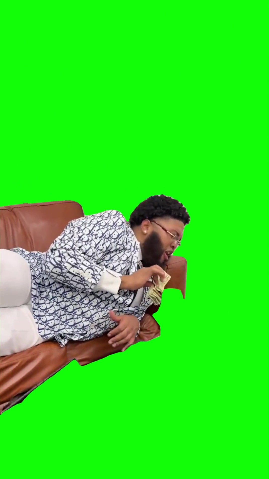 Druski counting money green screen