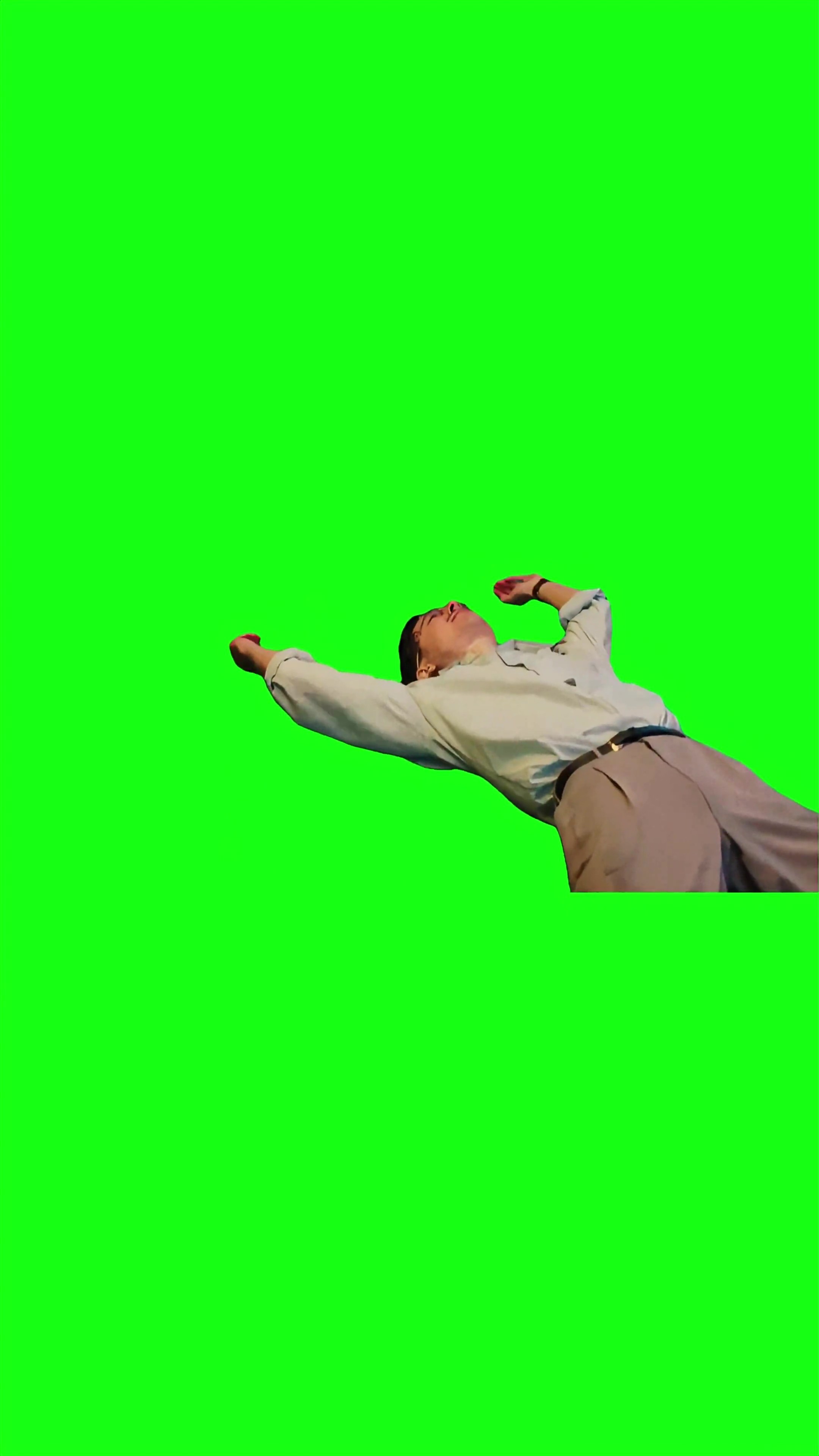 Falls from joy green screen