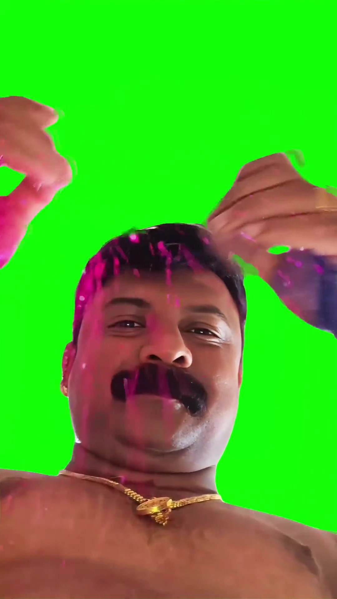 Finger glitter  green screen