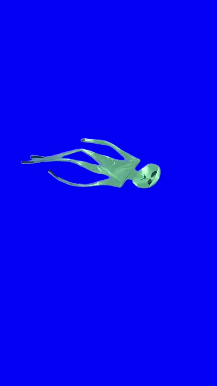 Floating Alien green screen