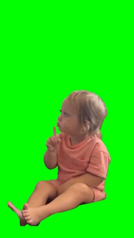 Girl Saying Shhh green screen