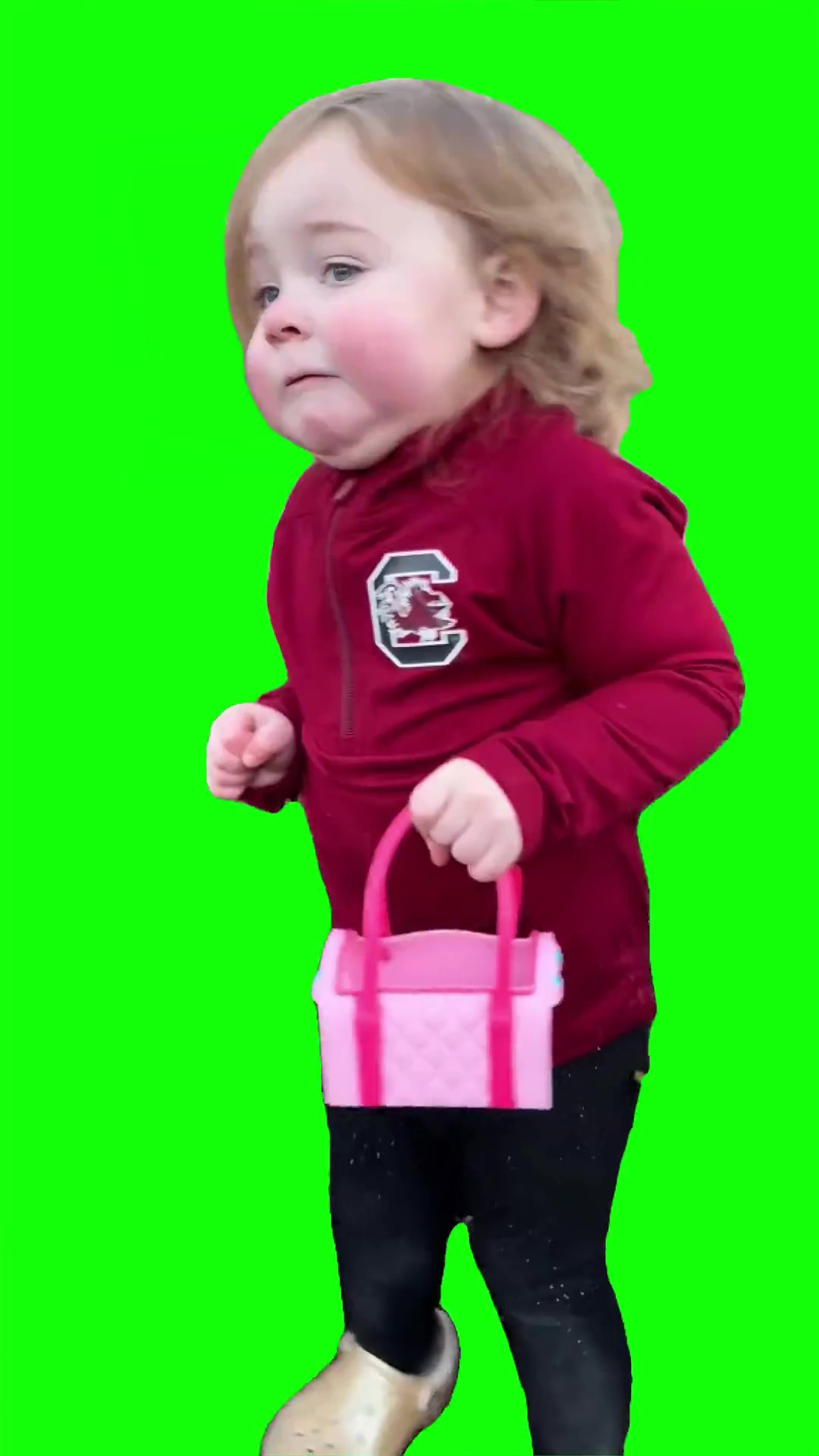 Girl acting natural  green screen
