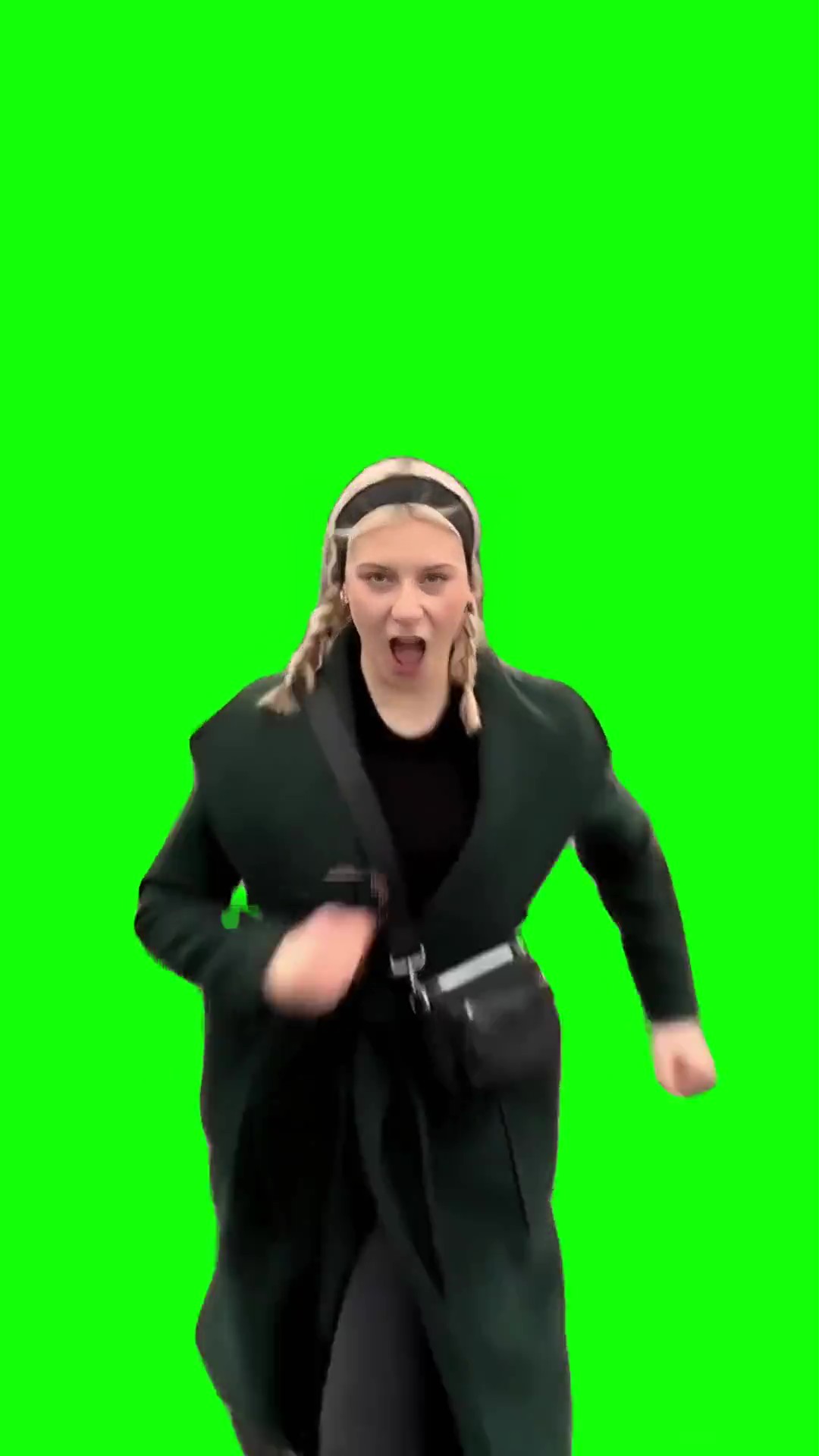 Girl running up