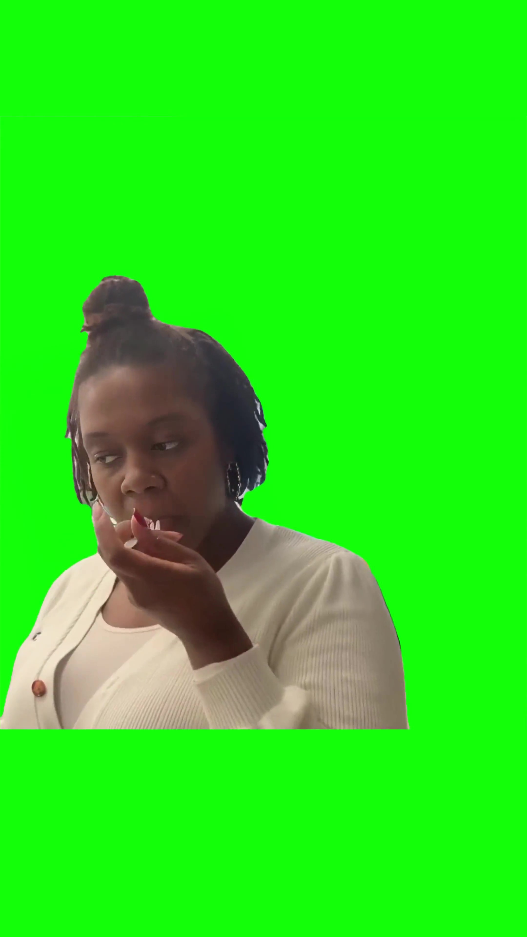 Girl saying Yukk green screen