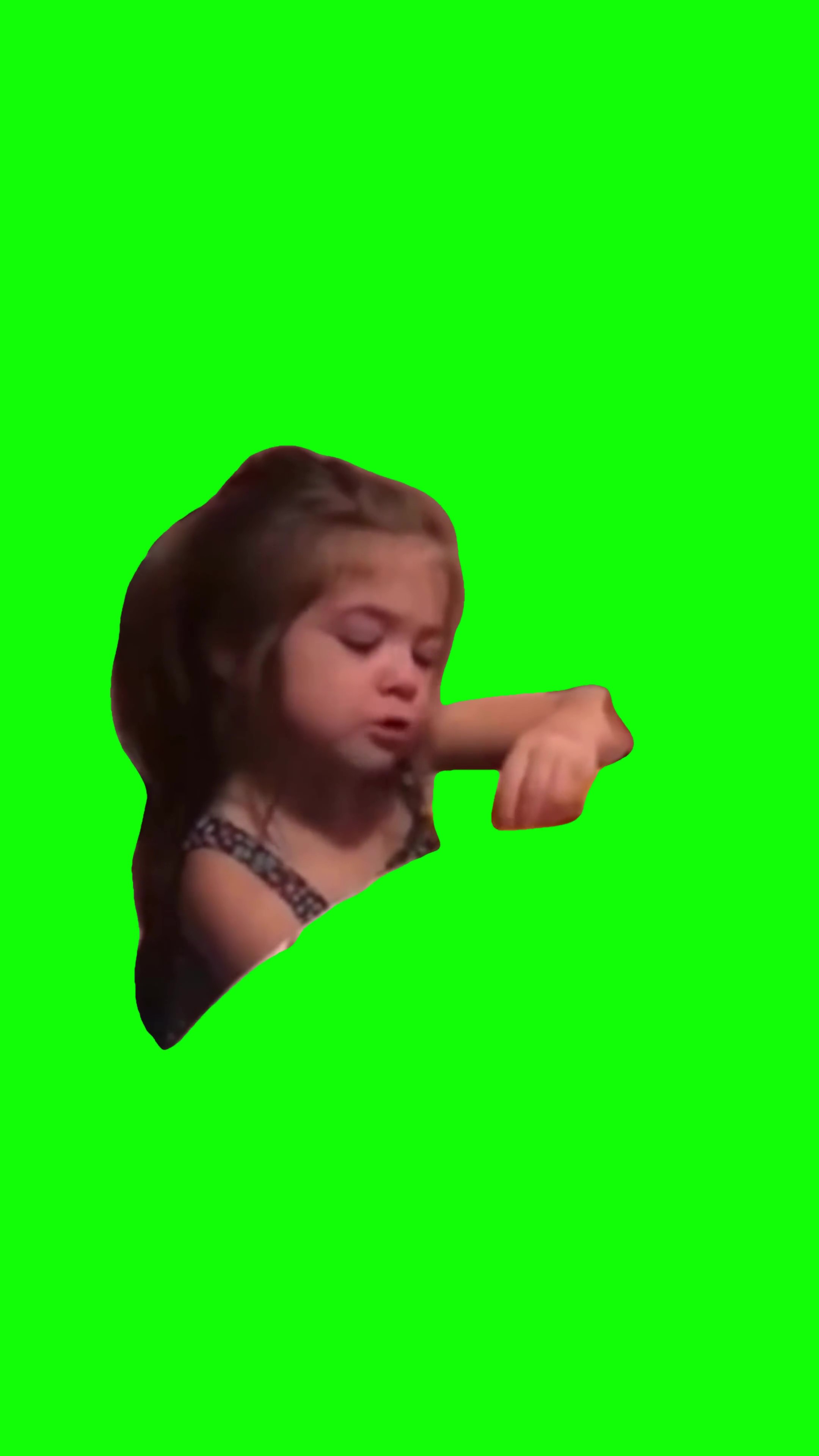 Girl sobbing green screen