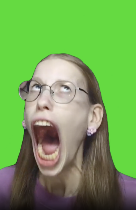 Girl with big mouth