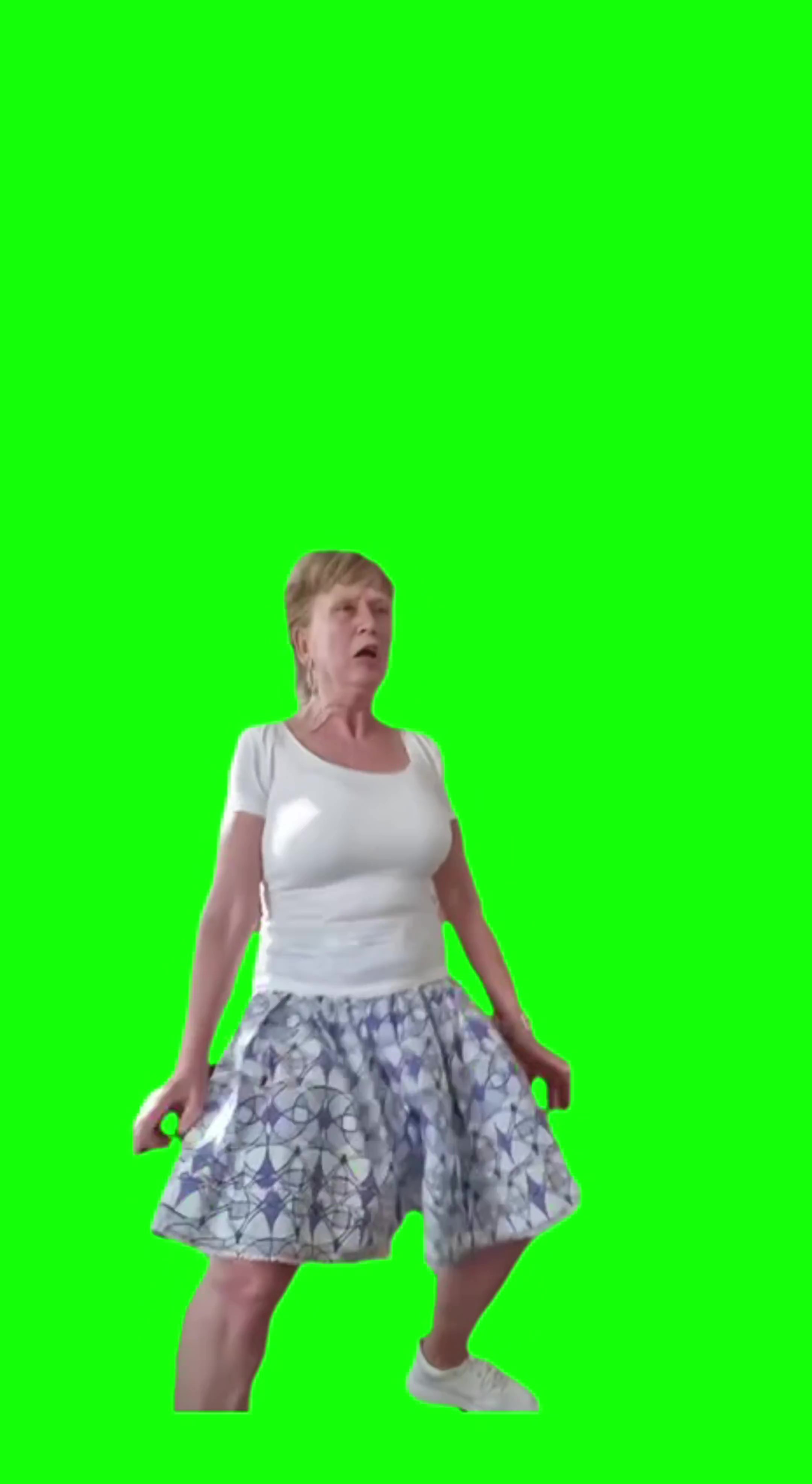 Grandma lost dance green screen