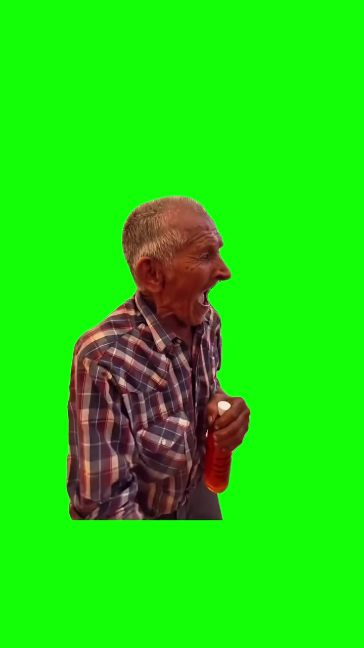 Grandpa Screaming  green screen