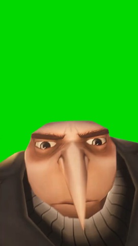Gru Brushing Hair Back green screen