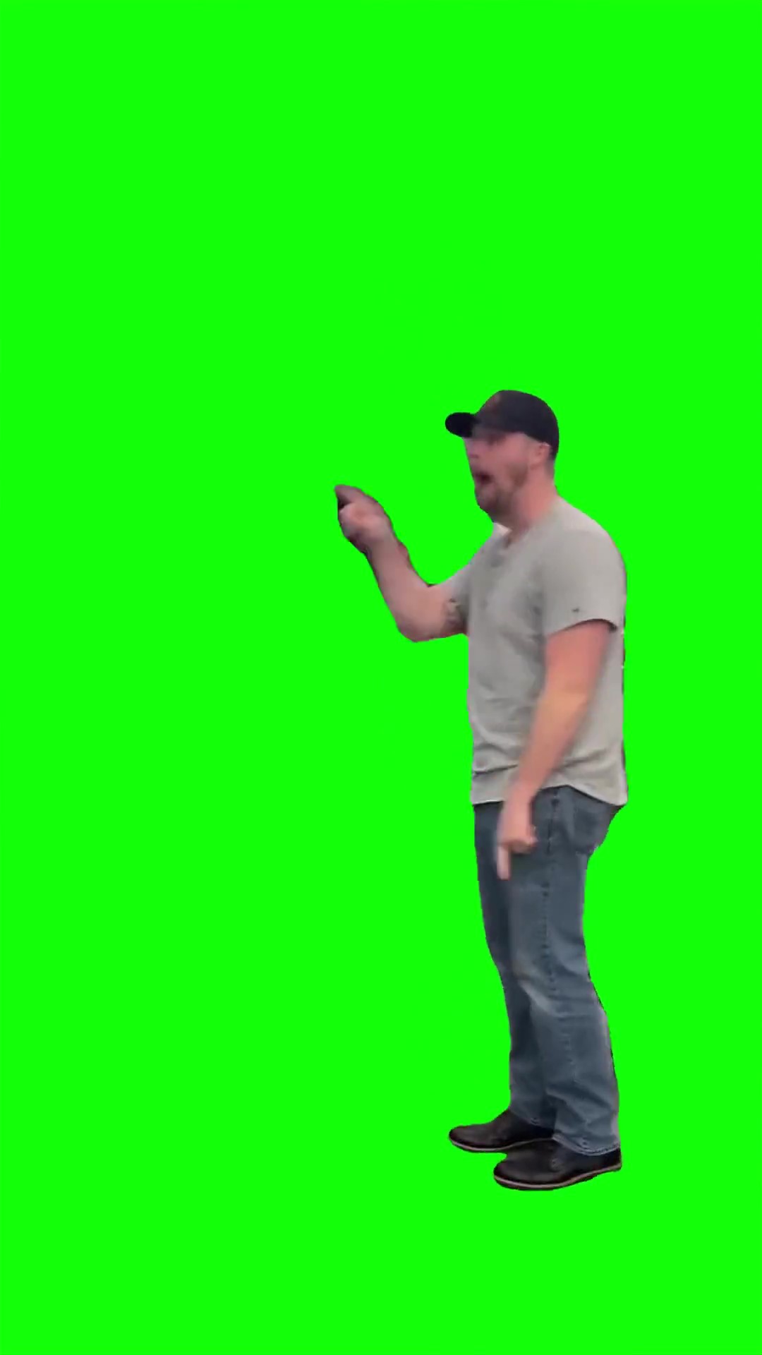 Guy excited green screen