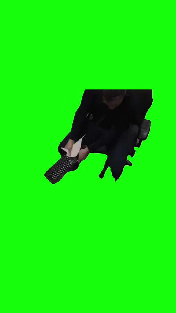 Guy smashing keyboard green screen