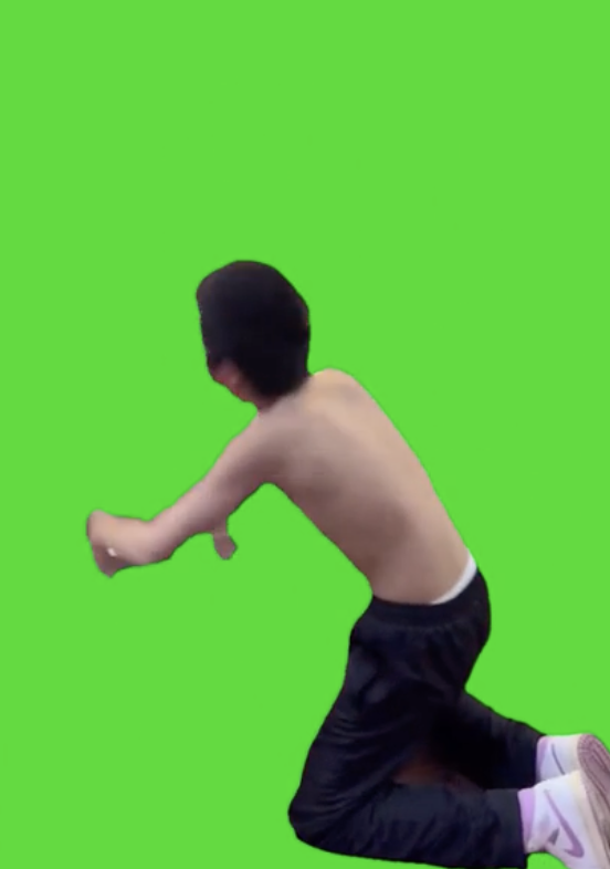 Guy whining green screen