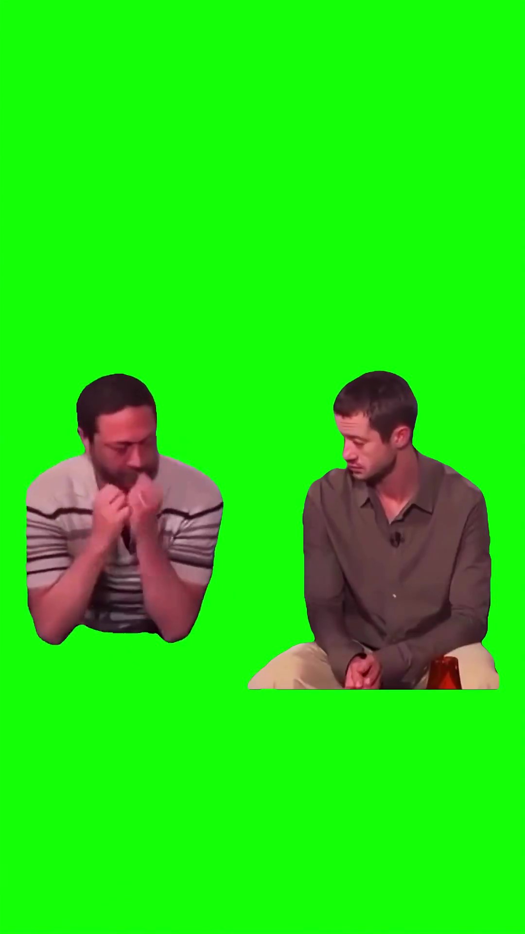Guys laughing green screen