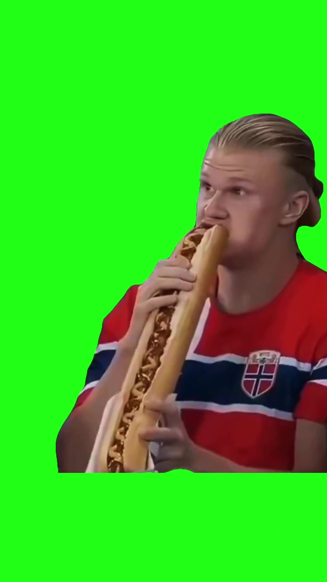 Haaland Eating a Giant Hot Dog